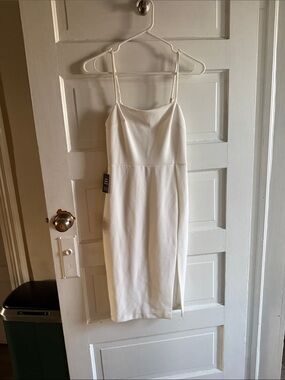Express White Spaghetti-Strap Midi Dress